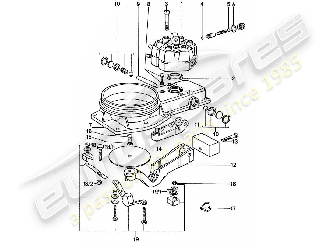 porsche 911 (1974) mixture control unit - single parts parts diagram