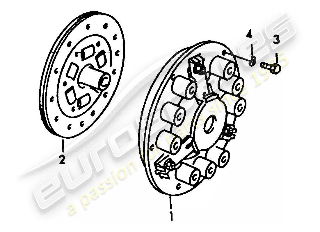 porsche 1955 (356/356a) clutch parts diagram