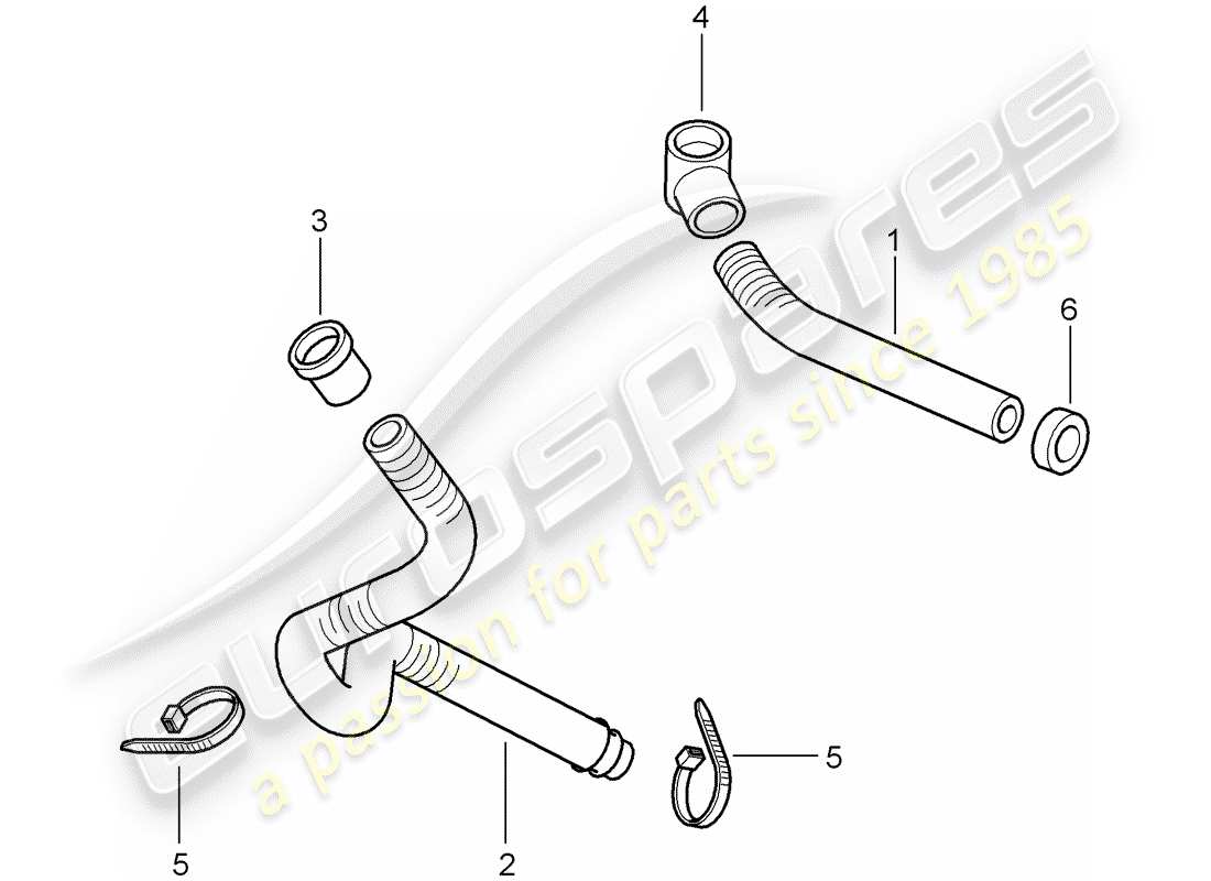 porsche 2004 (996 turbo / gt2) water drain pipe - mount - sound absorber - heater - air conditioner part diagram