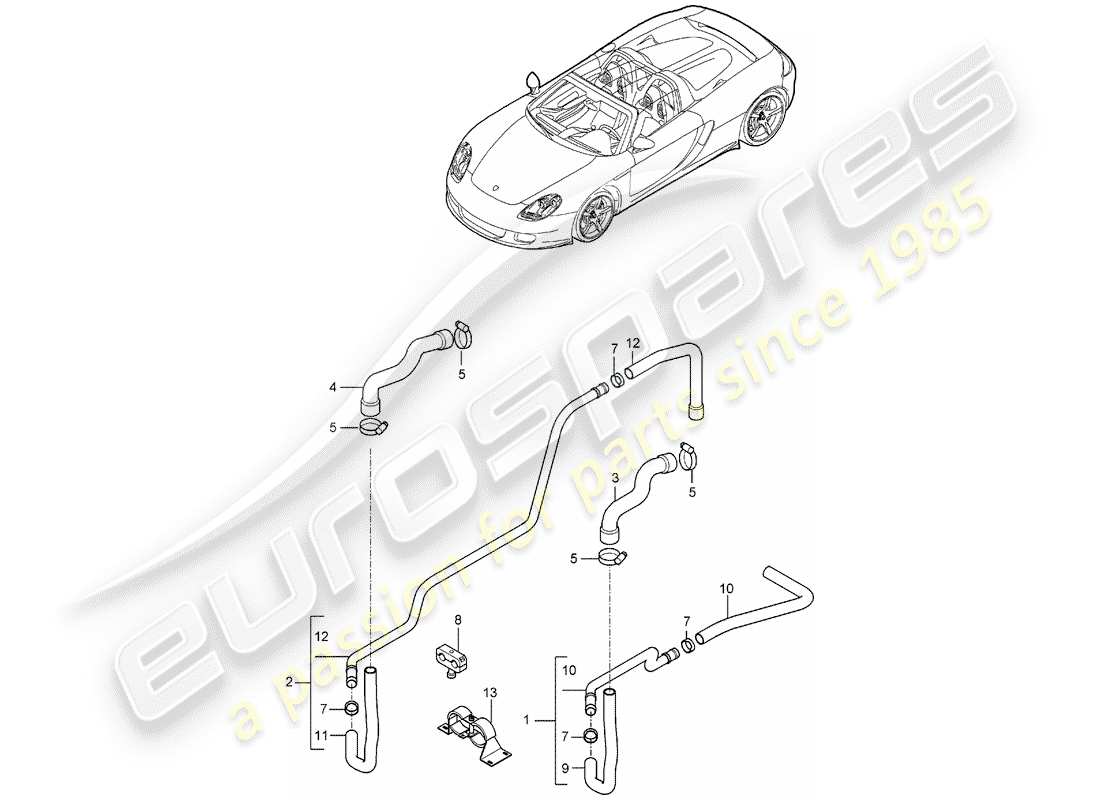 porsche 2004 (carrera gt) heater part diagram