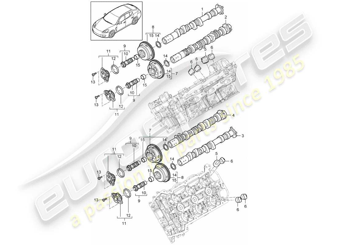porsche 2014 (panamera 970) camshaft part diagram