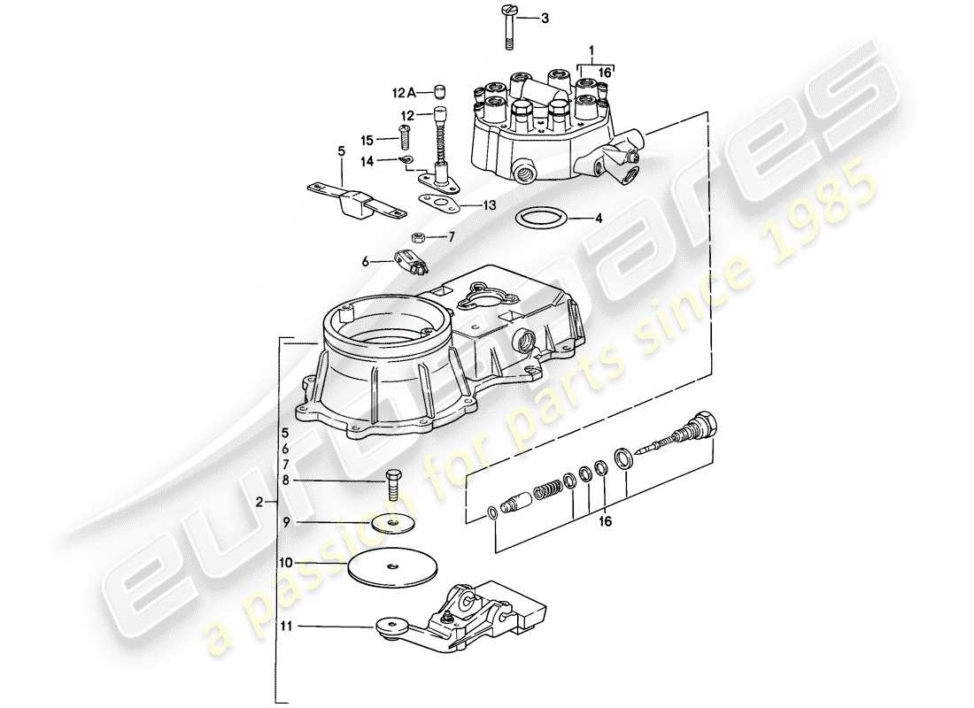 porsche 1987 (911) mixture control unit part diagram