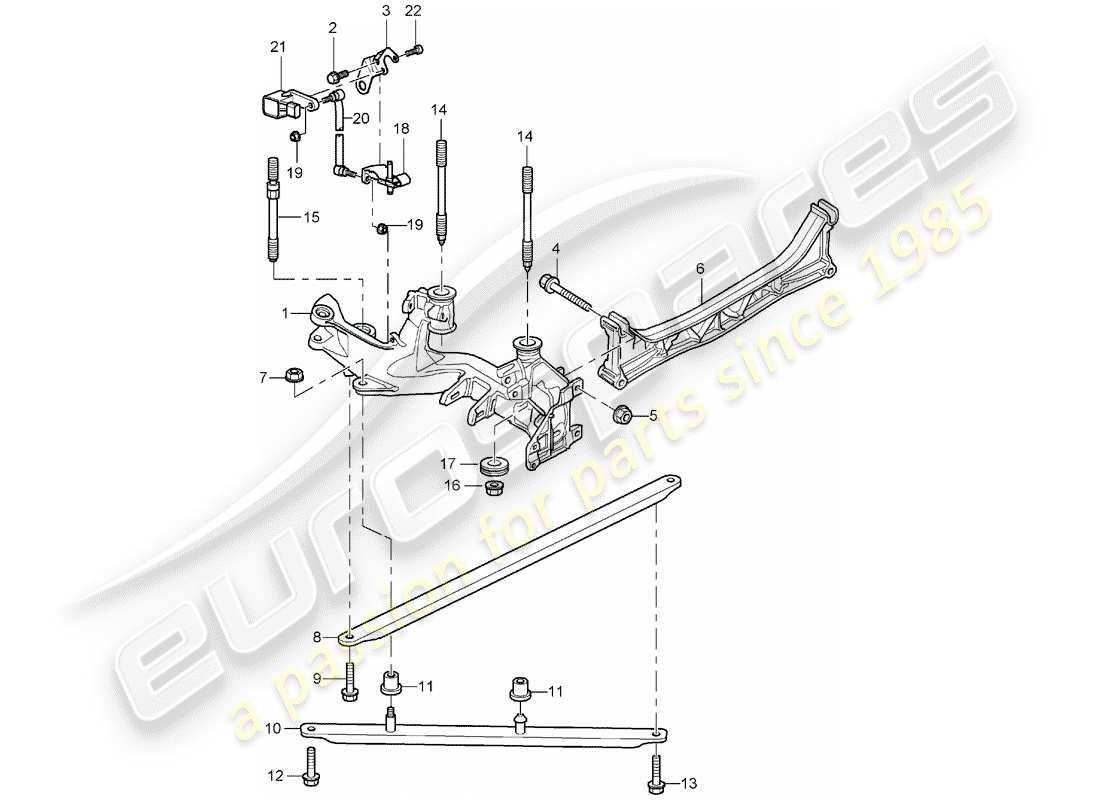 porsche 2003 (996 gt3) rear axle - side panel - bracket part diagram