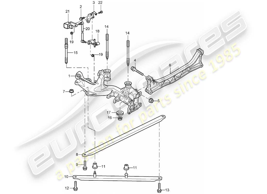 porsche 996 gt3 (2002) rear axle - side panel - bracket parts diagram