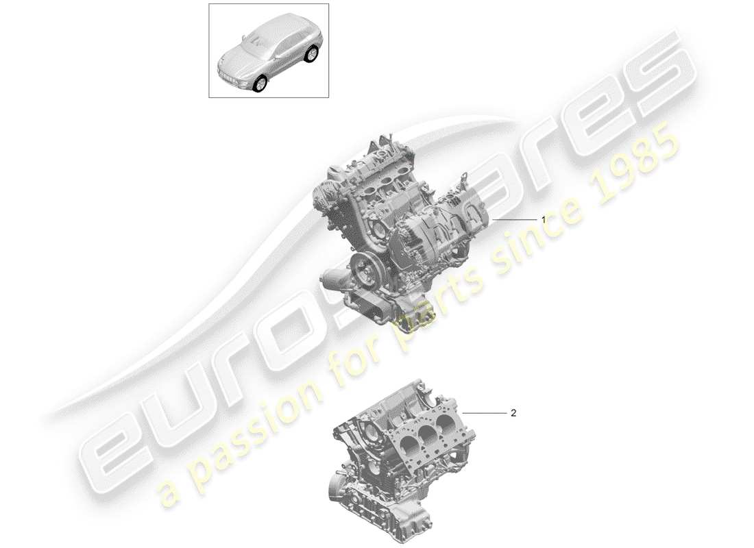 porsche 2015 (macan) long block part diagram