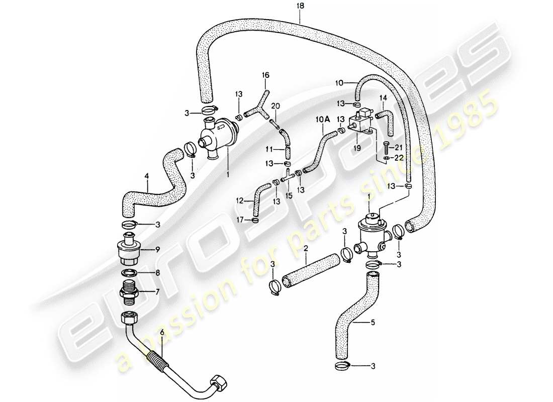 porsche 1990 (964) air injection parts diagram