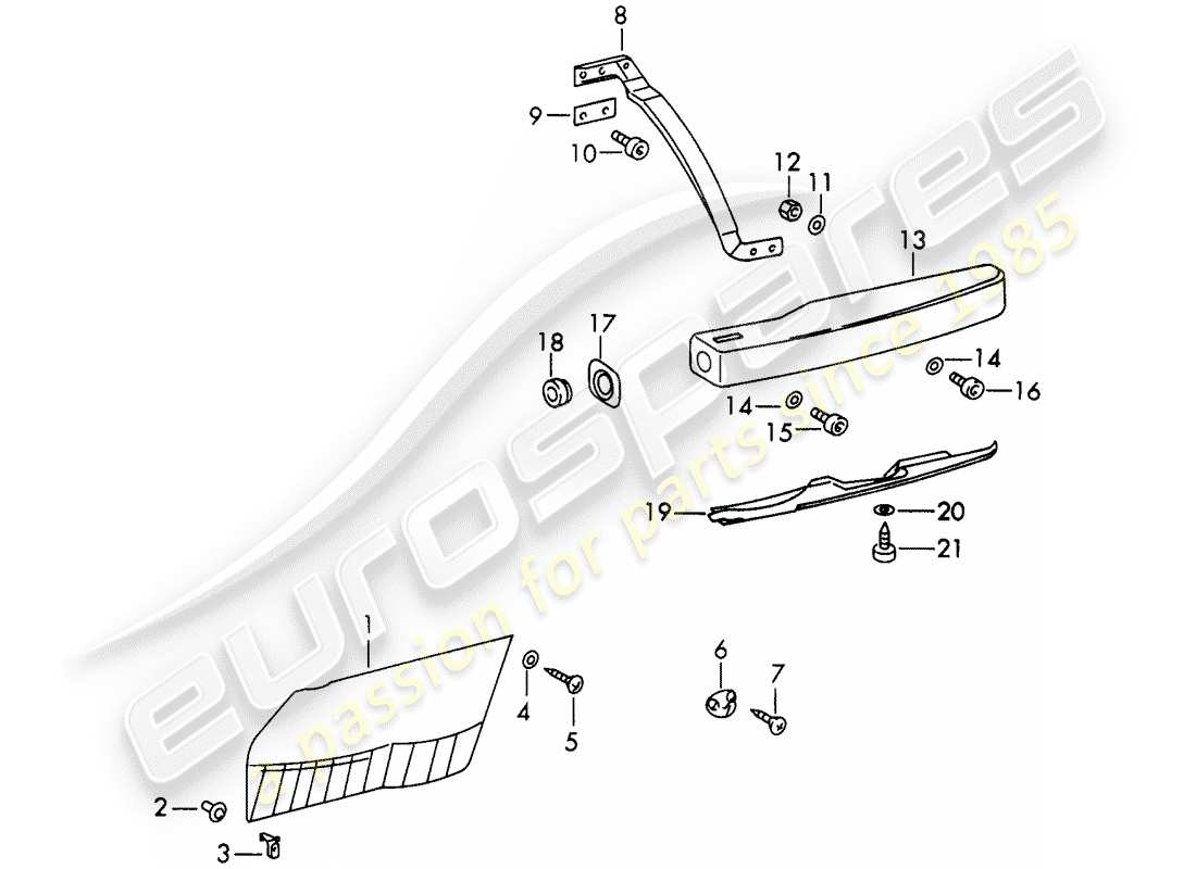porsche 1967 (911/912) interior equipment - doors - d >> - mj 1968 part diagram