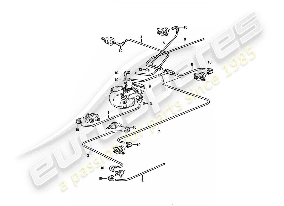 porsche 1992 (928) lh-jetronic - 3 part diagram