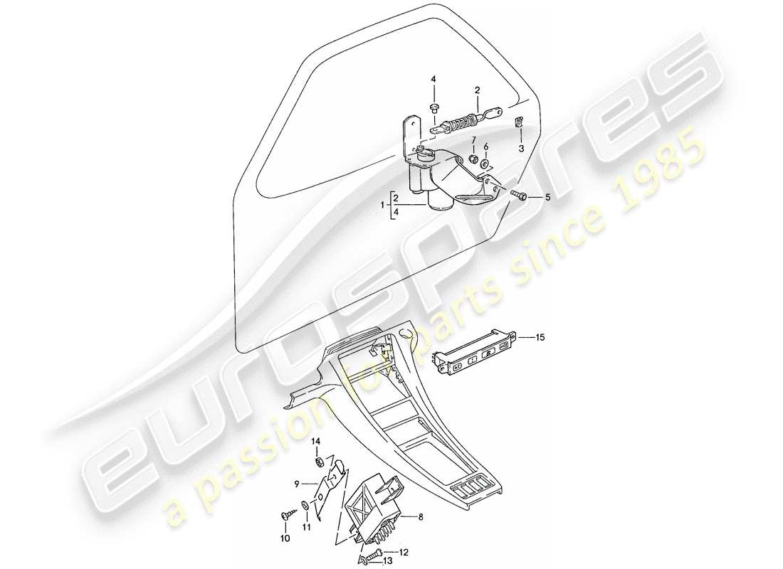 porsche 1989 (928) central locking system - d >> - mj 1988 part diagram