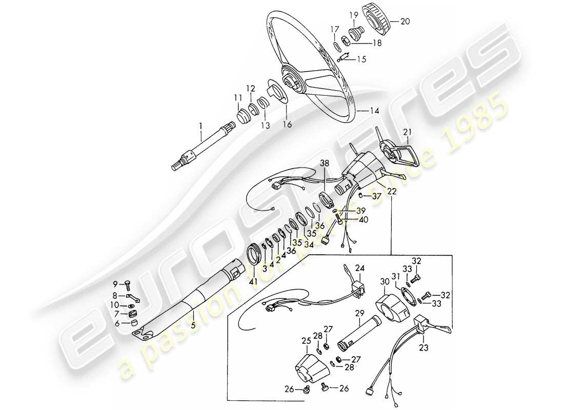 porsche 1967 (911/912) intermediate steering shaft - steering wheel - steering column switch - d >> - mj 1967 part diagram