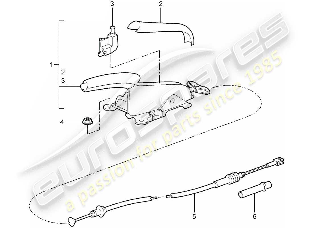 porsche 2006 (997-1) handbrake part diagram