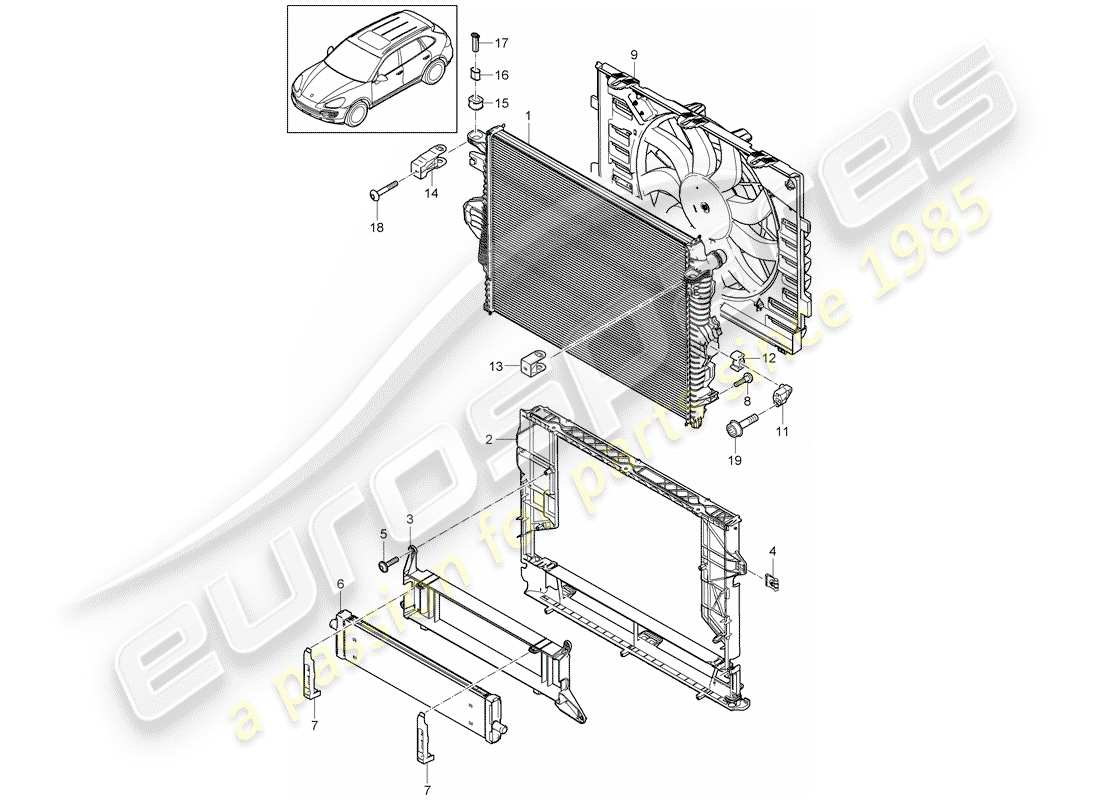porsche 2012 (cayenne e2 92a) water cooling 3 part diagram