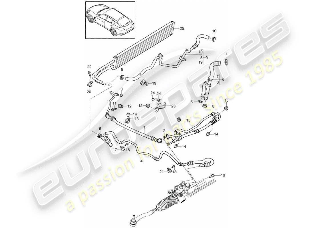 porsche 2012 (panamera 970) power steering part diagram