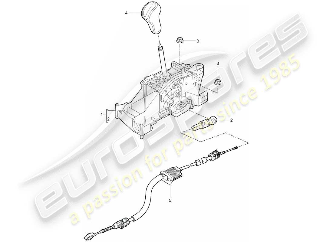 porsche 2007 (997-1 turbo / gt2) selector lever part diagram