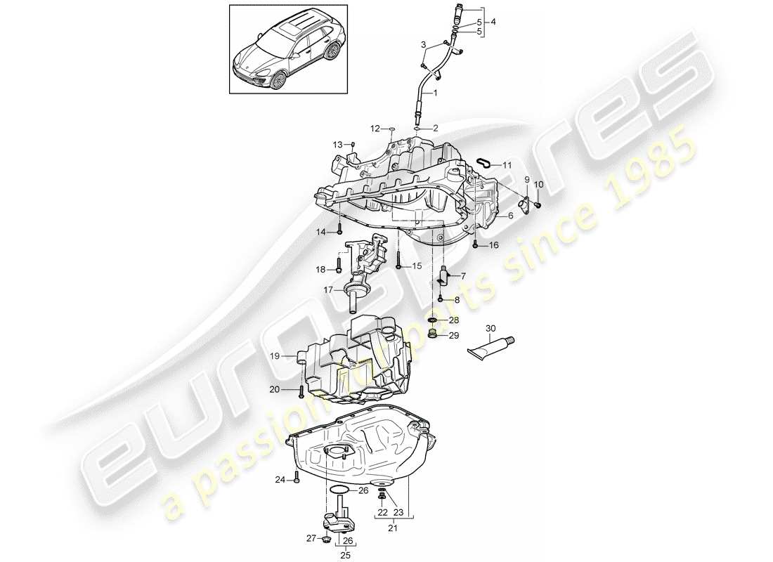porsche 2012 (cayenne e2 92a) oil-conducting housing part diagram