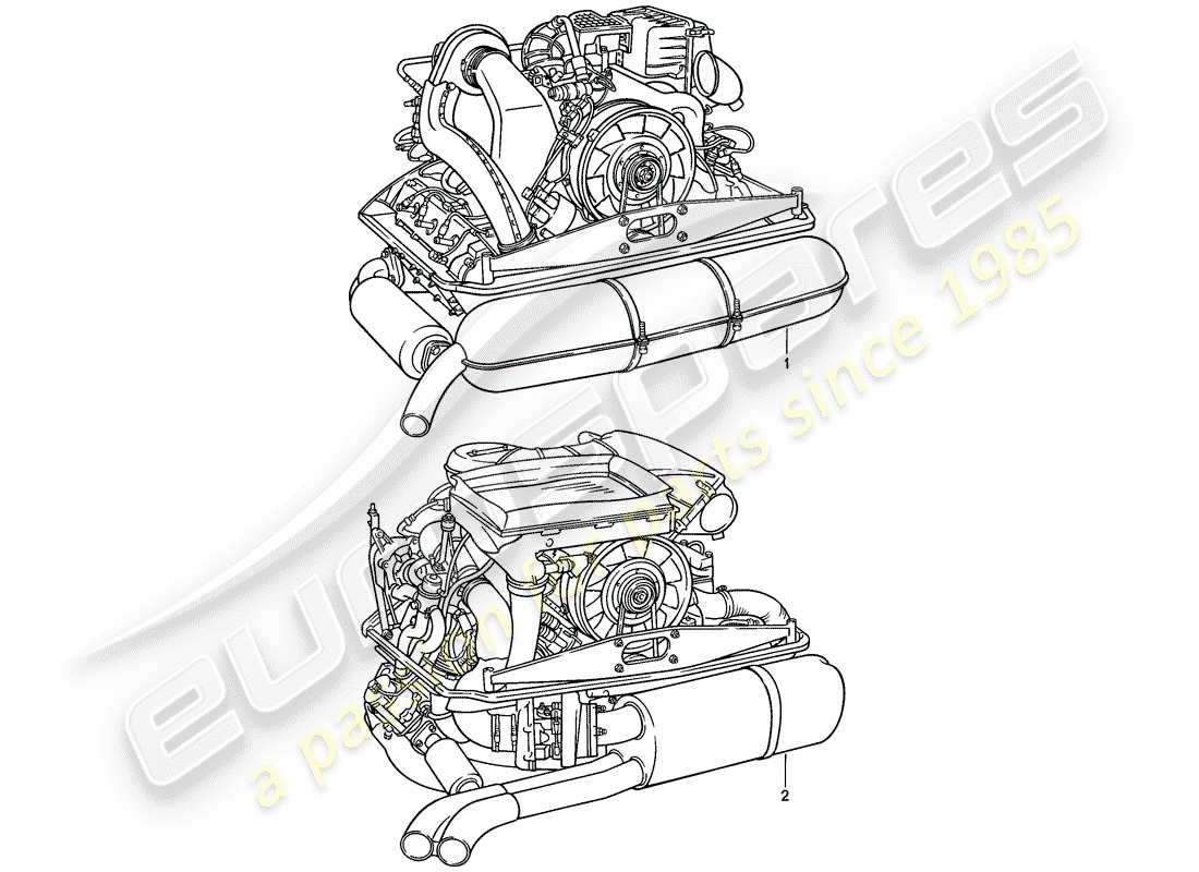 porsche 911 (1984) replacement engine - ready for installation parts diagram