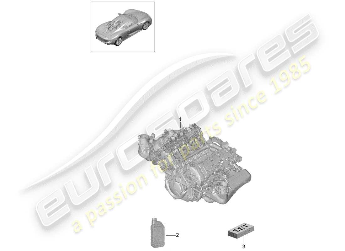 porsche 2015 (918 spyder) replacement engine part diagram