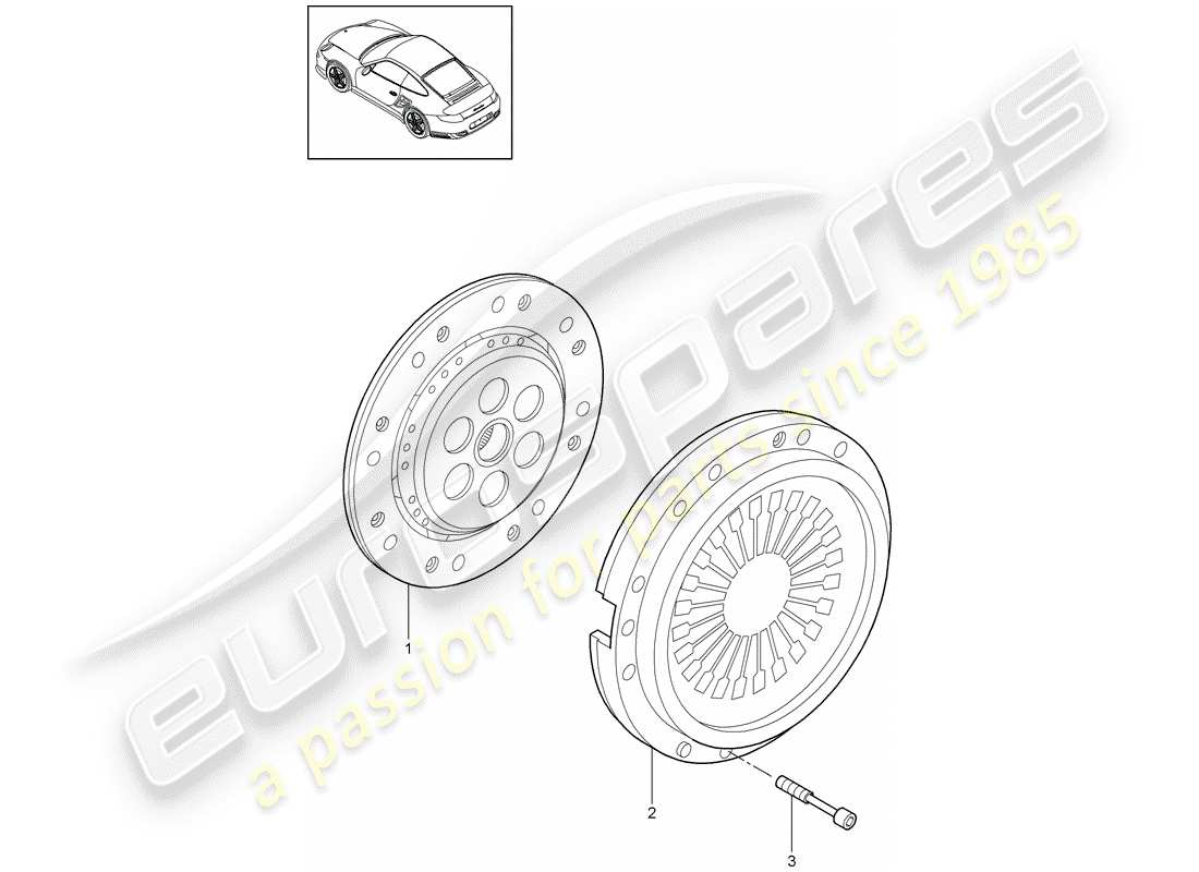 porsche 2011 (997-2 turbo / gt2 rs) clutch part diagram