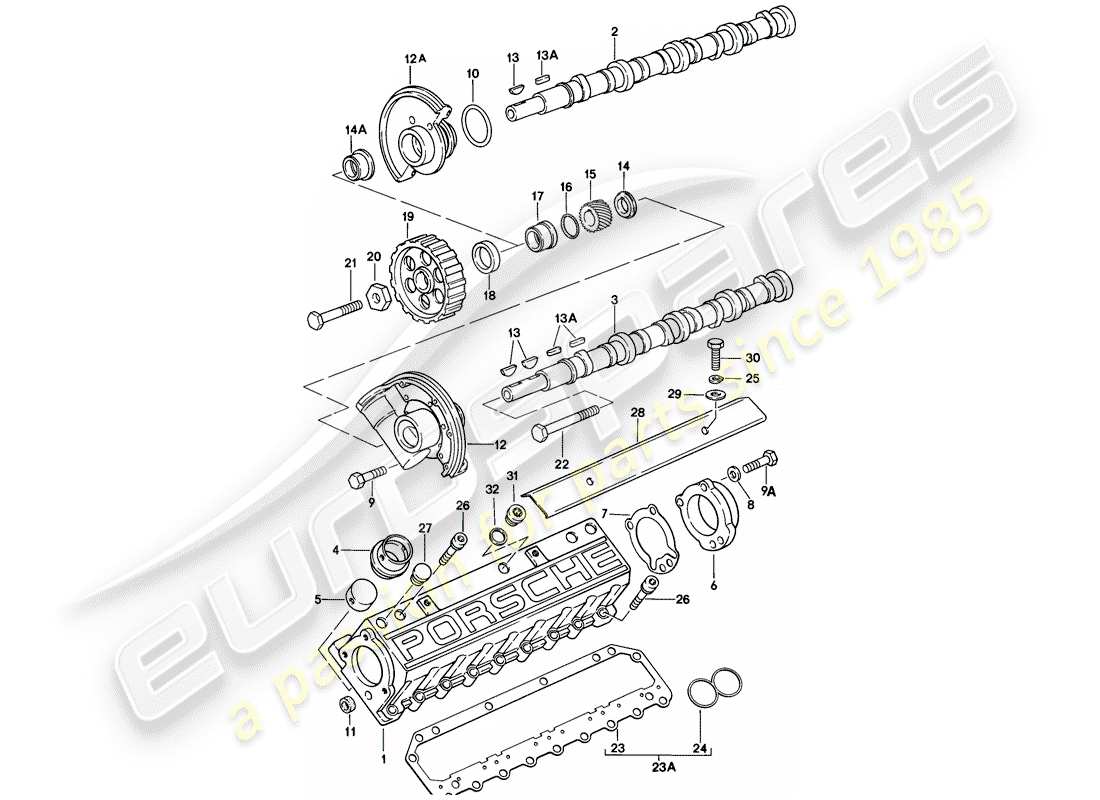 porsche 1979 (928) camshaft part diagram