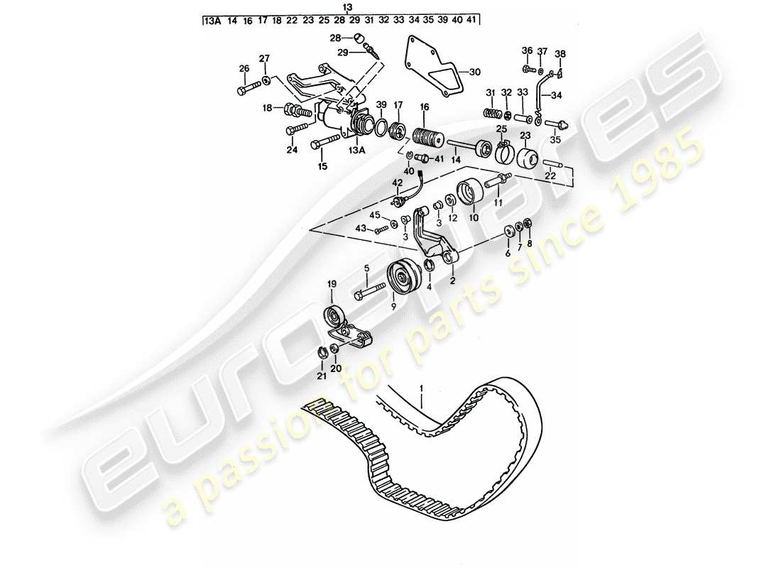 porsche 1992 (928) driving mechanism - camshaft part diagram