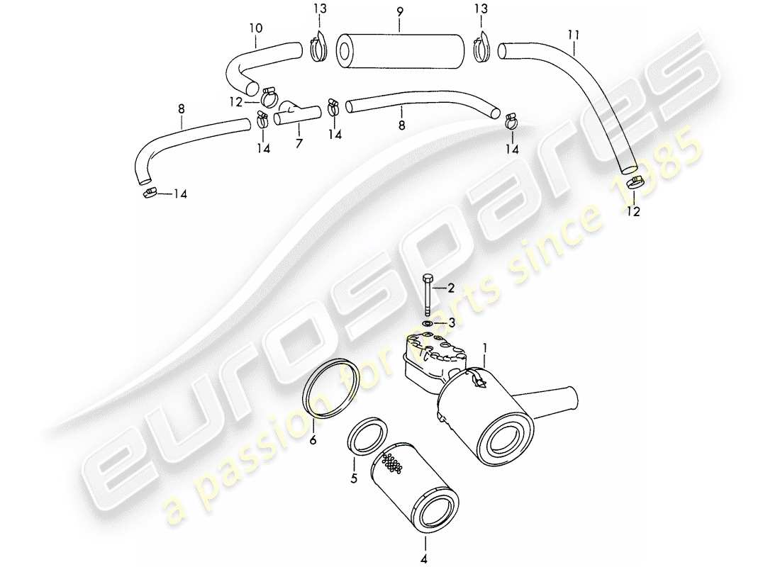porsche 1967 (911/912) damper filter - for - - solex 40 pii-4 - - carburetor - d >> - mj 1968 part diagram