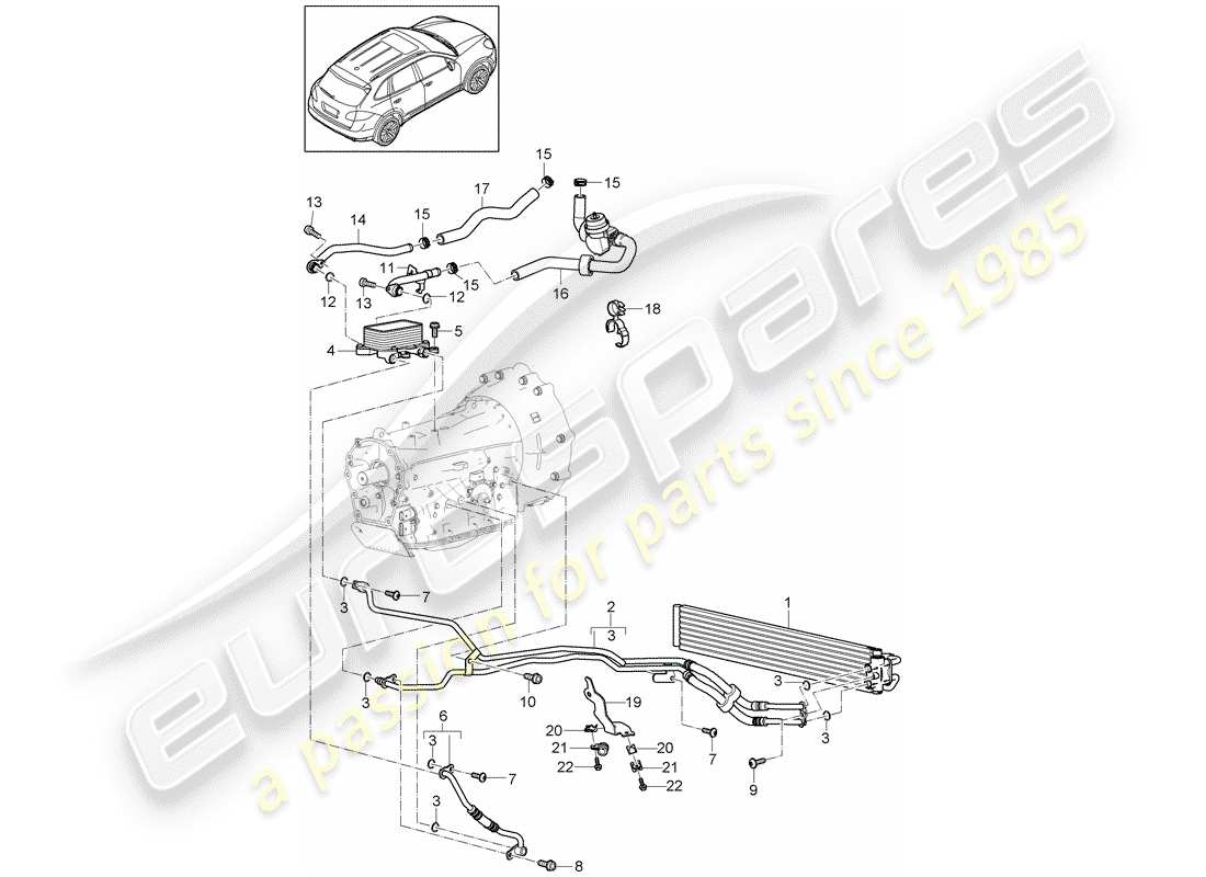 porsche 2012 (cayenne e2 92a) tiptronic part diagram