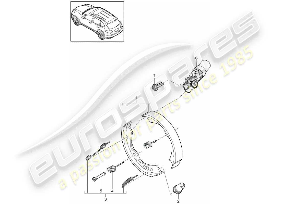 porsche 2012 (cayenne e2 92a) parking brake part diagram