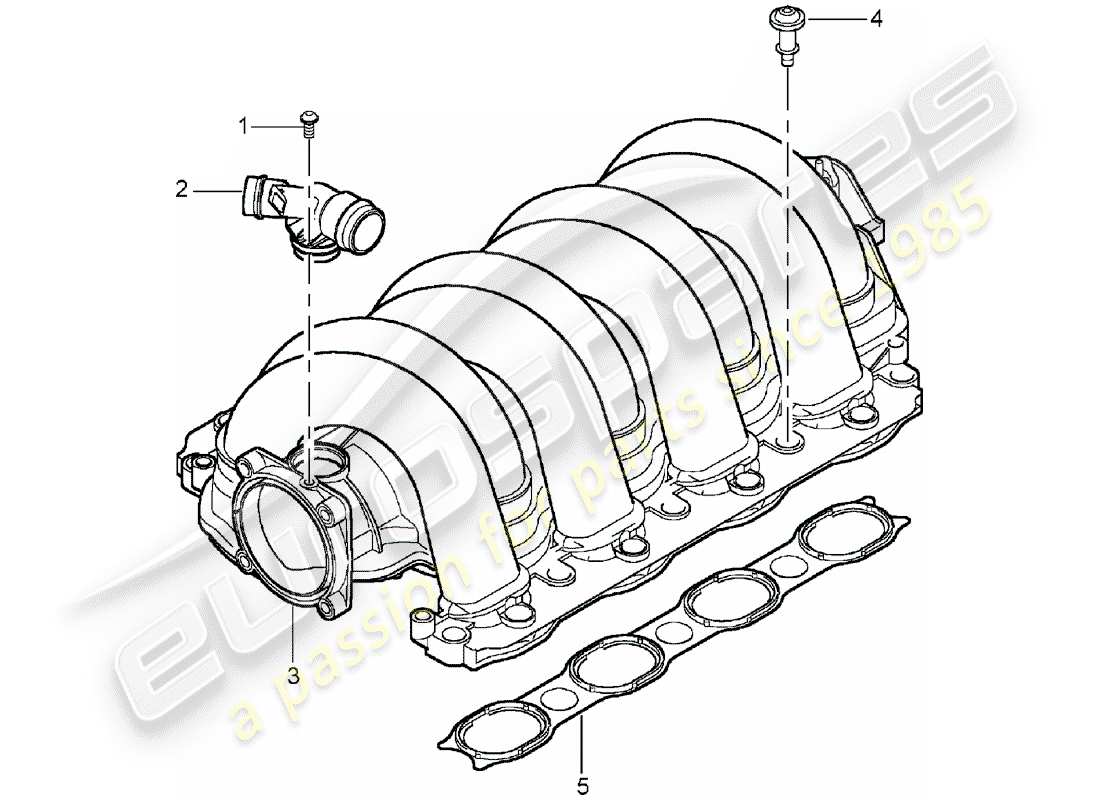 porsche cayenne (2004) intake air distributor part diagram