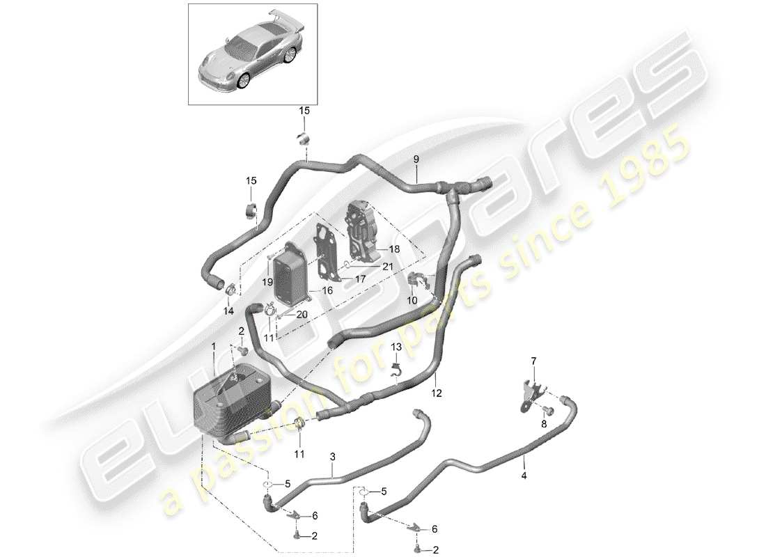porsche 991 turbo (2015) - pdk - parts diagram