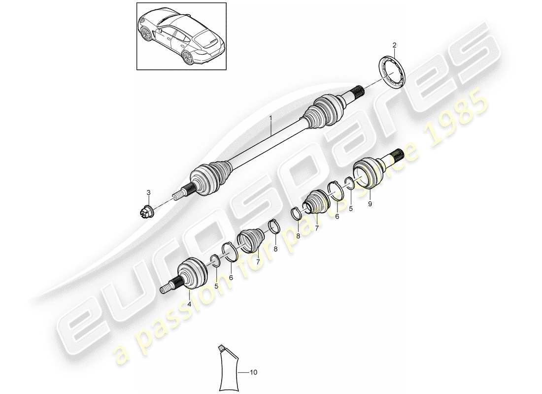 porsche 2012 (panamera 970) drive shaft parts diagram