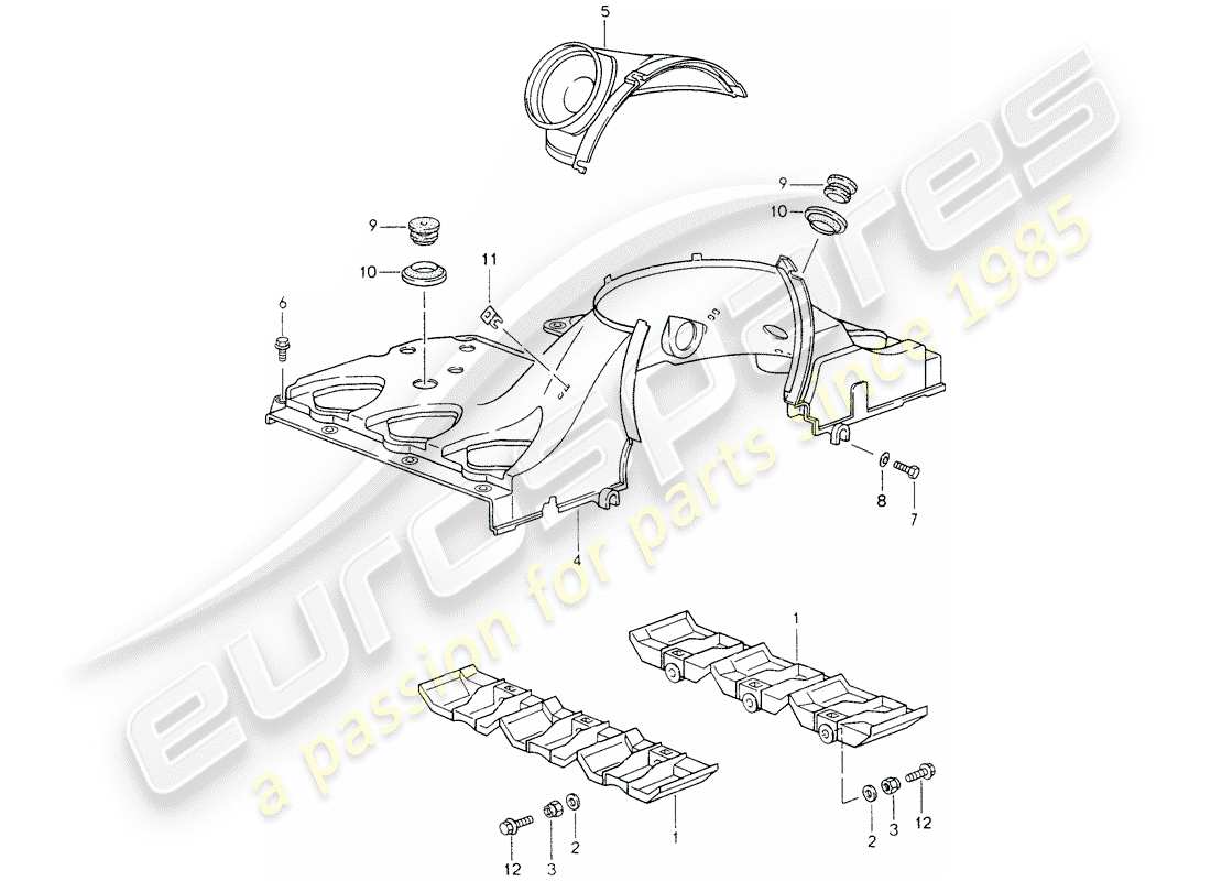 porsche 1995 (993) air duct part diagram
