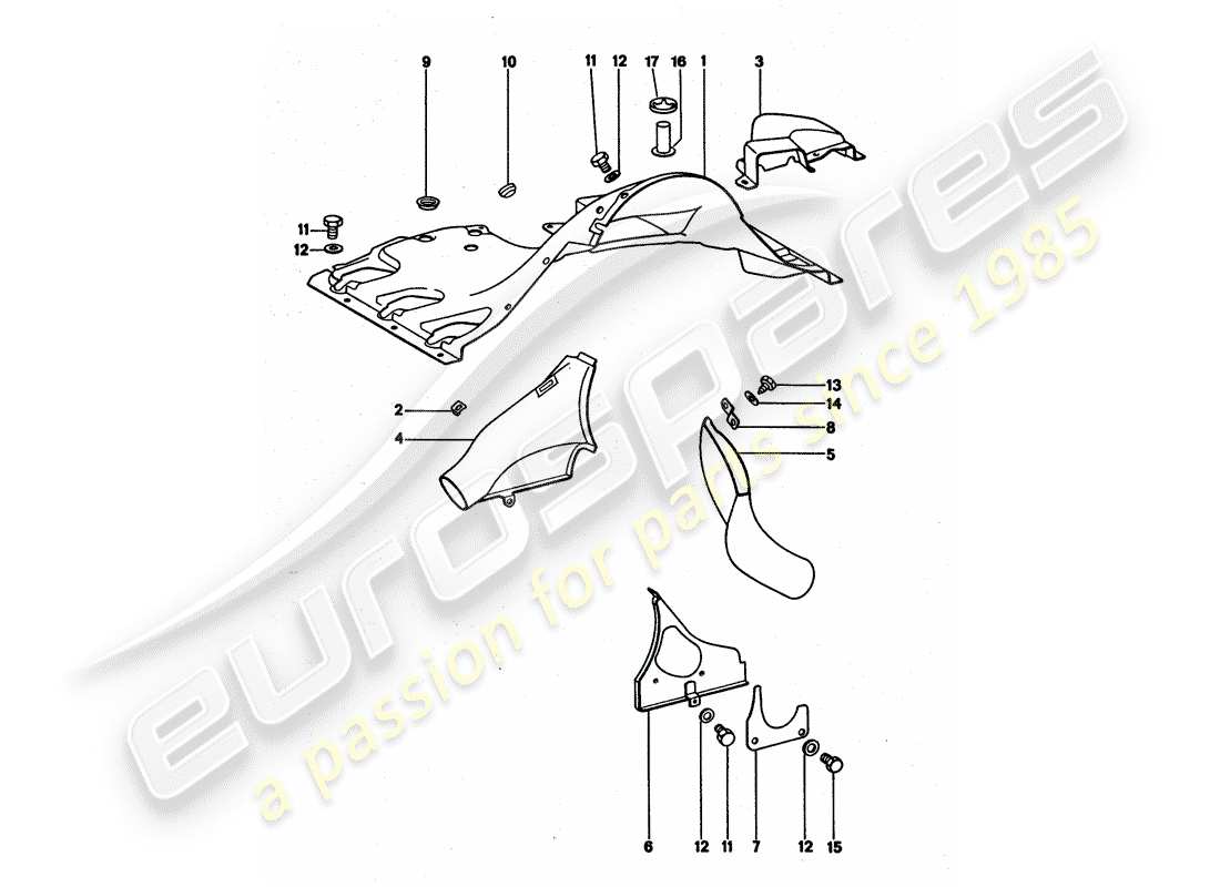 porsche 1976 (911 turbo) air duct part diagram