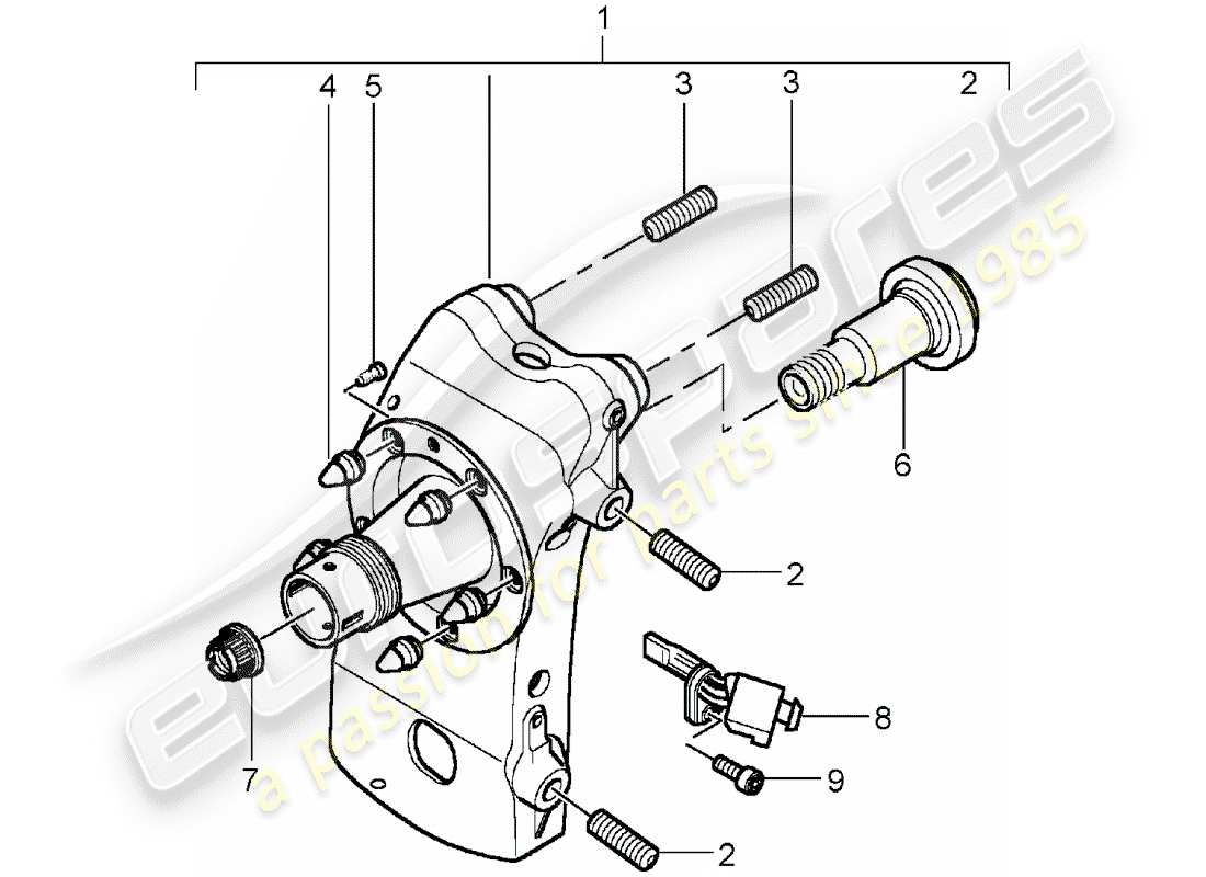 porsche 2004 (carrera gt) wheel carrier part diagram