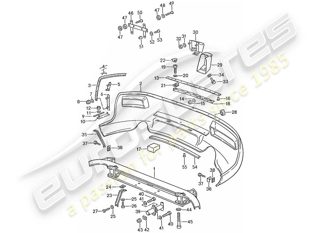 porsche 1991 (928) bumper part diagram