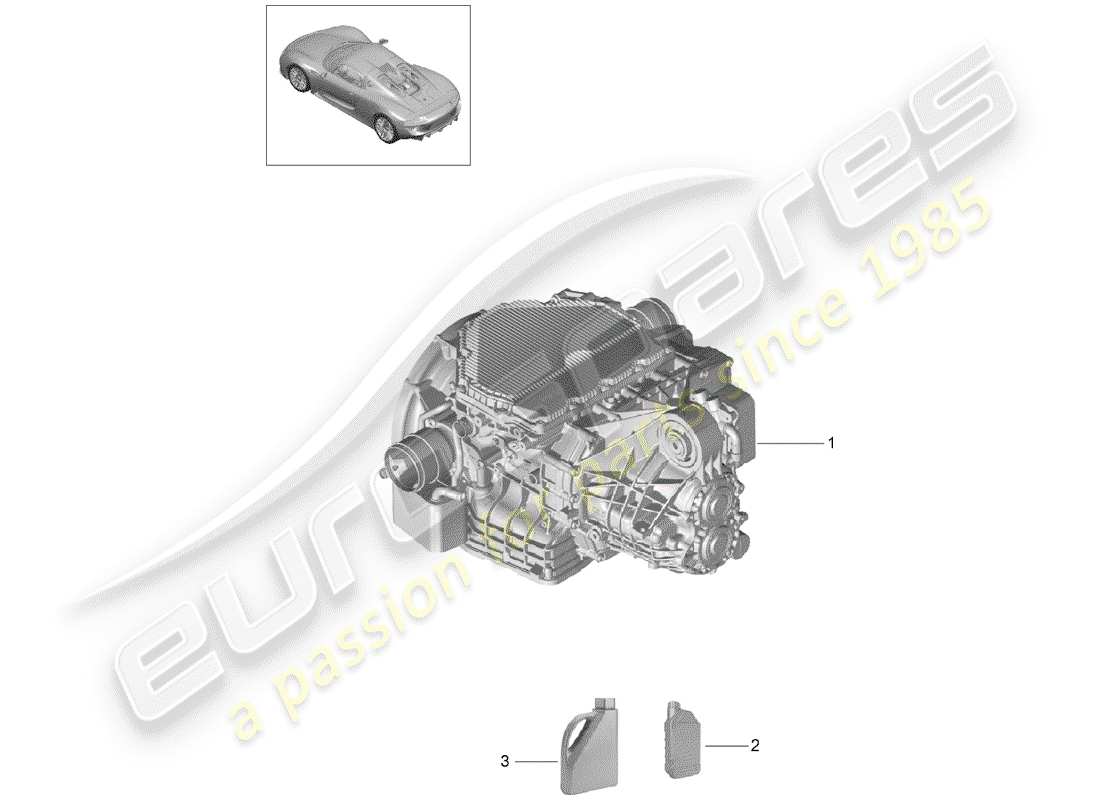 porsche 2015 (918 spyder) replacement transmission part diagram