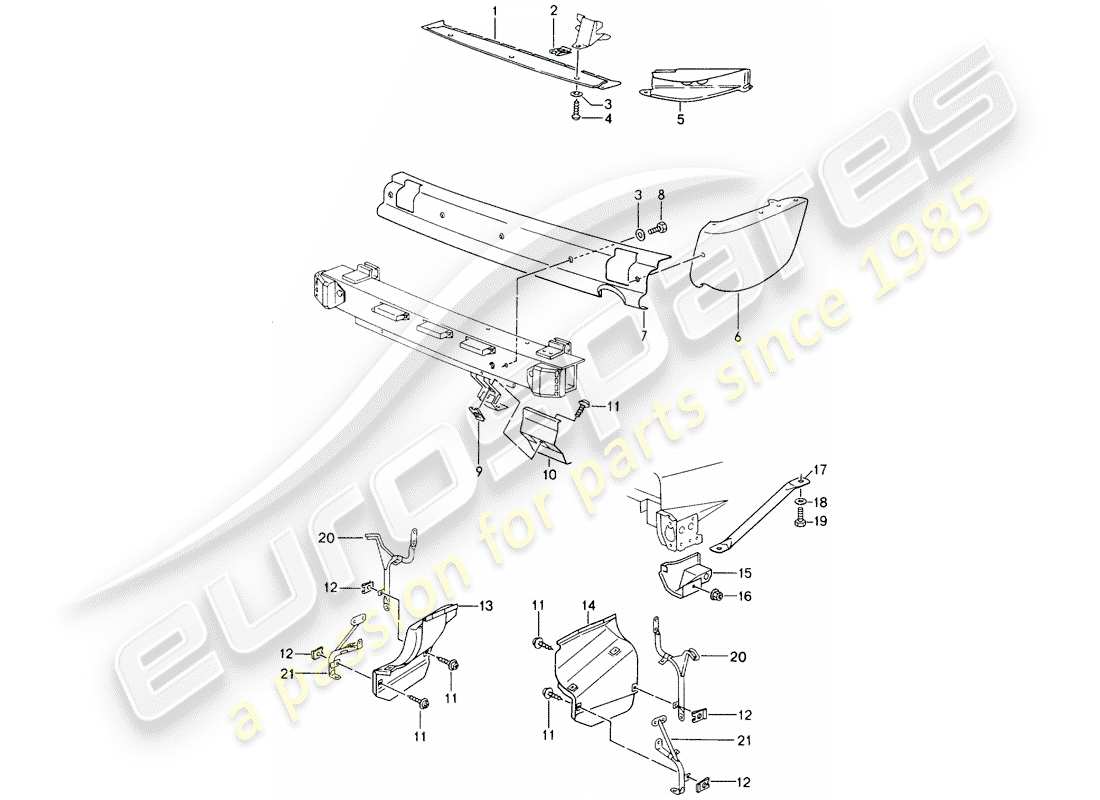porsche 1992 (964) heat protection - for - bumper parts diagram