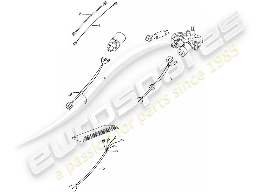 porsche 1990 (944) wiring harnesses - rear end part diagram