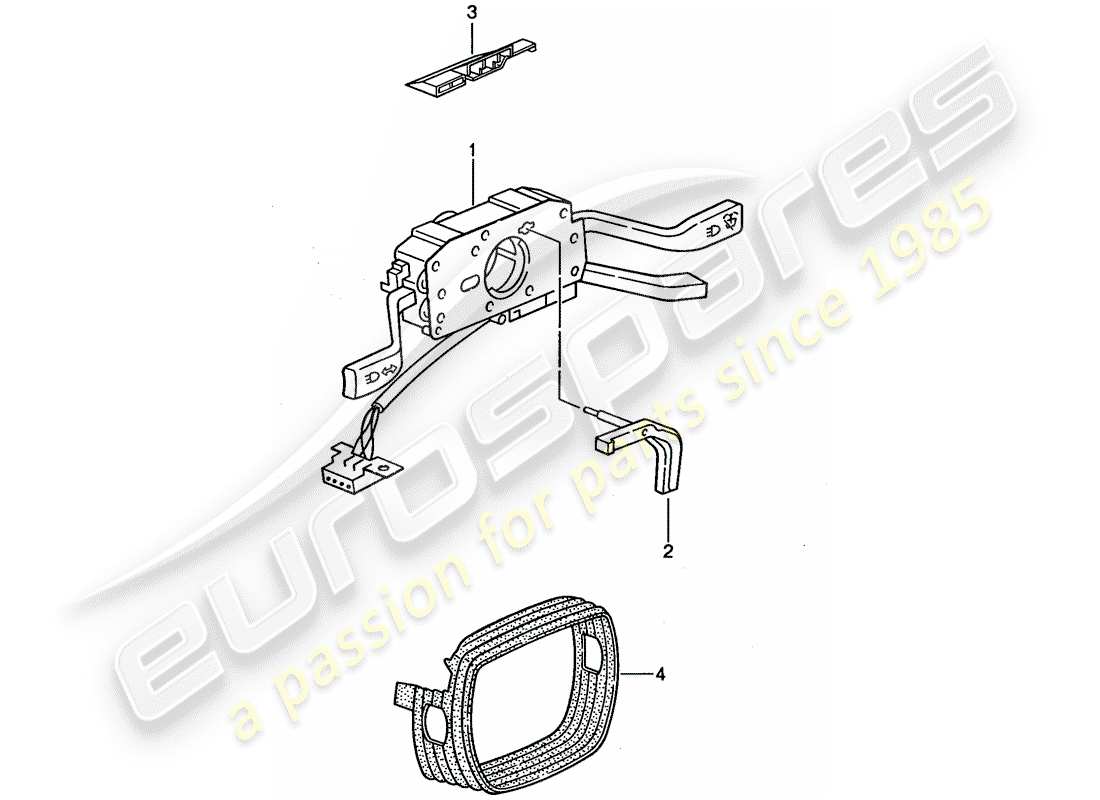 porsche 1990 (944) steering column switch part diagram