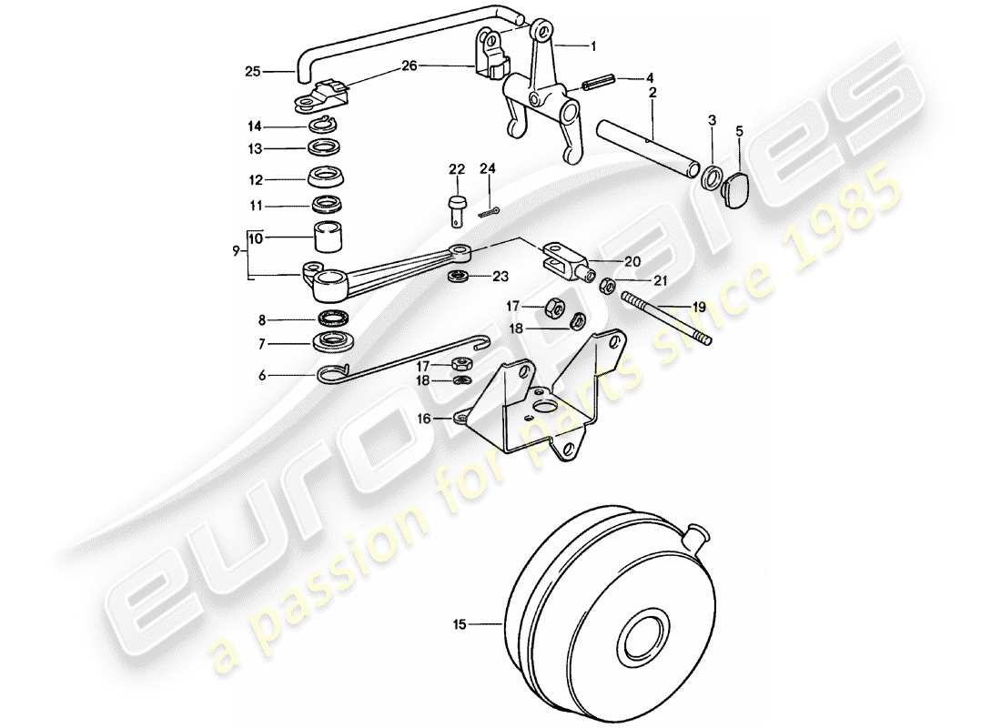 porsche 911 (1980) clutch release - spm parts diagram