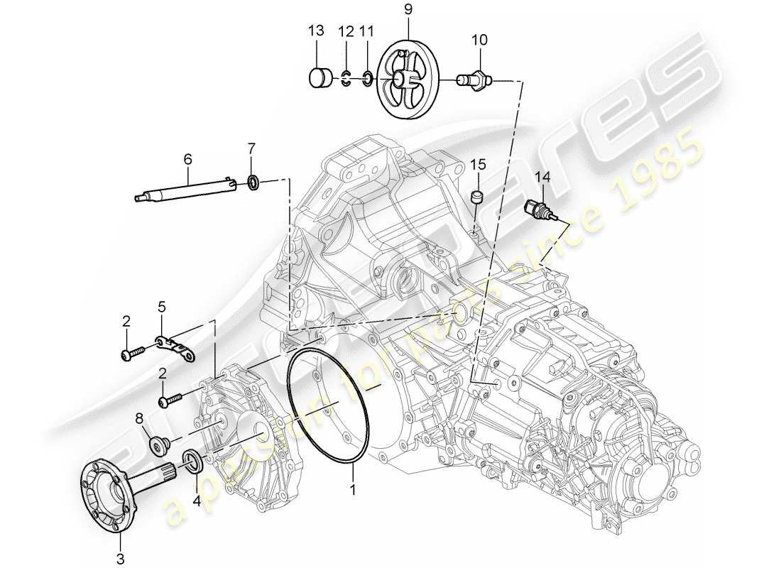porsche 2008 (987 boxster) replacement transmission parts diagram