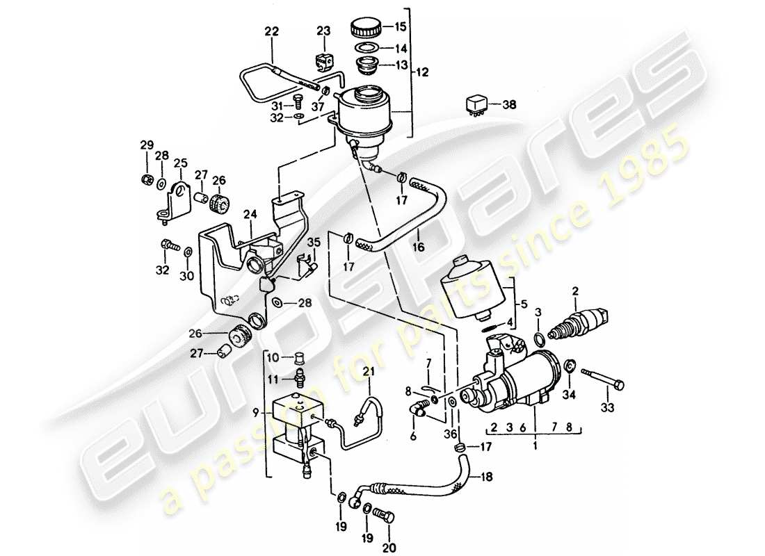 porsche 1995 (928) automatic transmission - lock control 1 part diagram