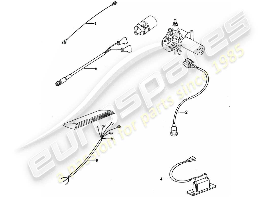 porsche 1992 (968) wiring harnesses - rear end parts diagram