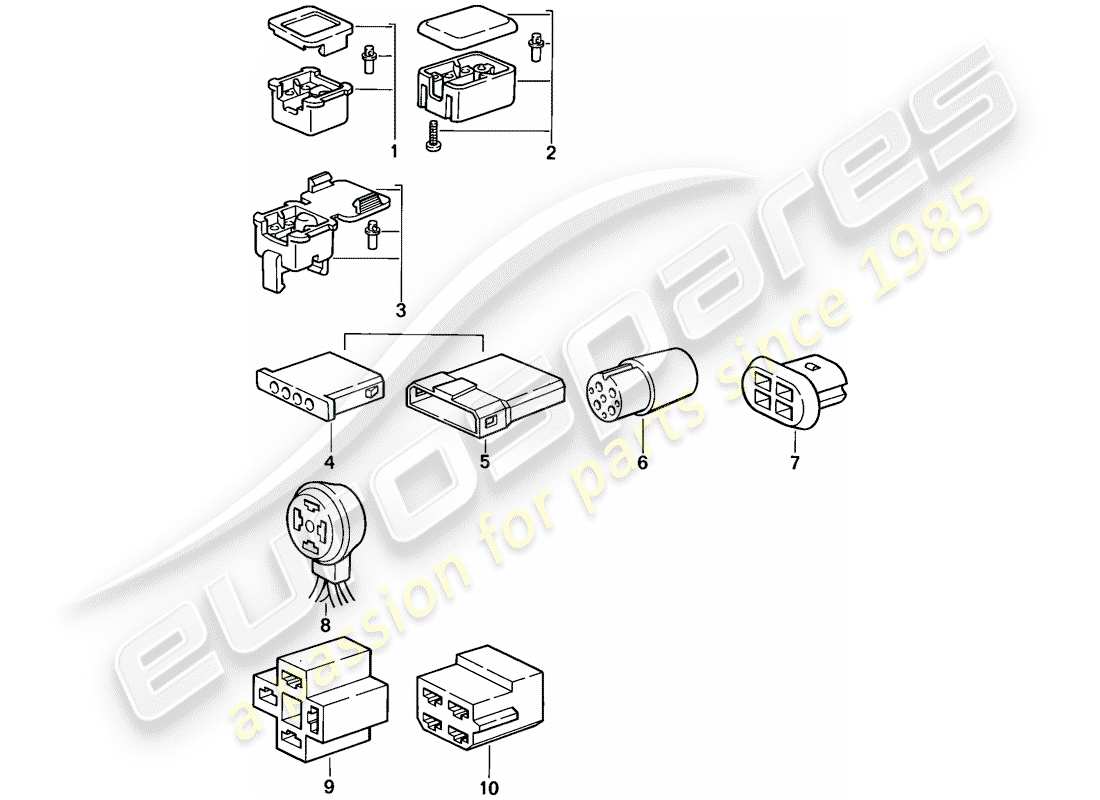 porsche 1986 (924s) connector housing - 4-pole part diagram