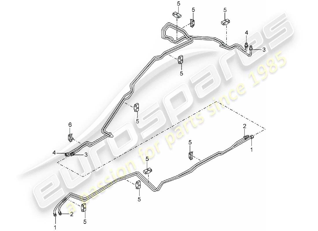 porsche cayenne (2004) hydraulic line parts diagram