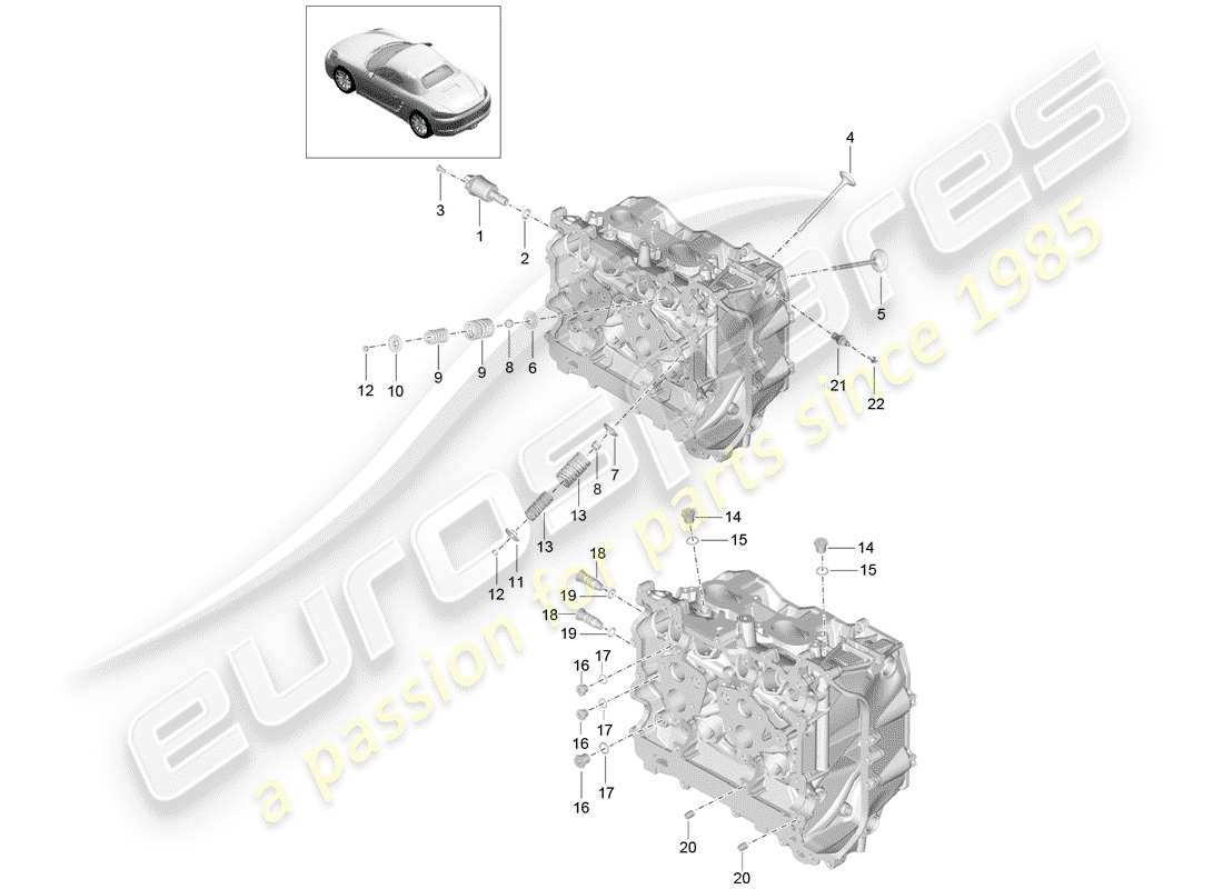 porsche 2019 (718 boxster) cylinder head part diagram
