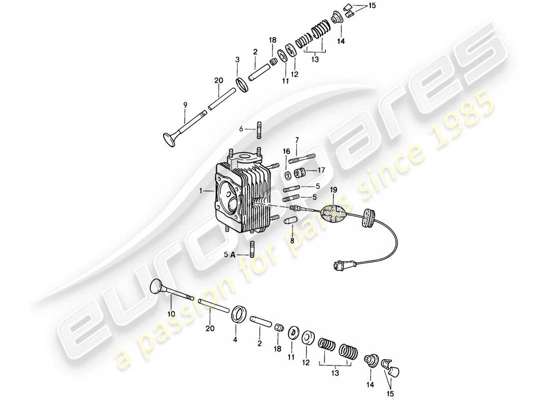 porsche 911 (1984) cylinder head parts diagram