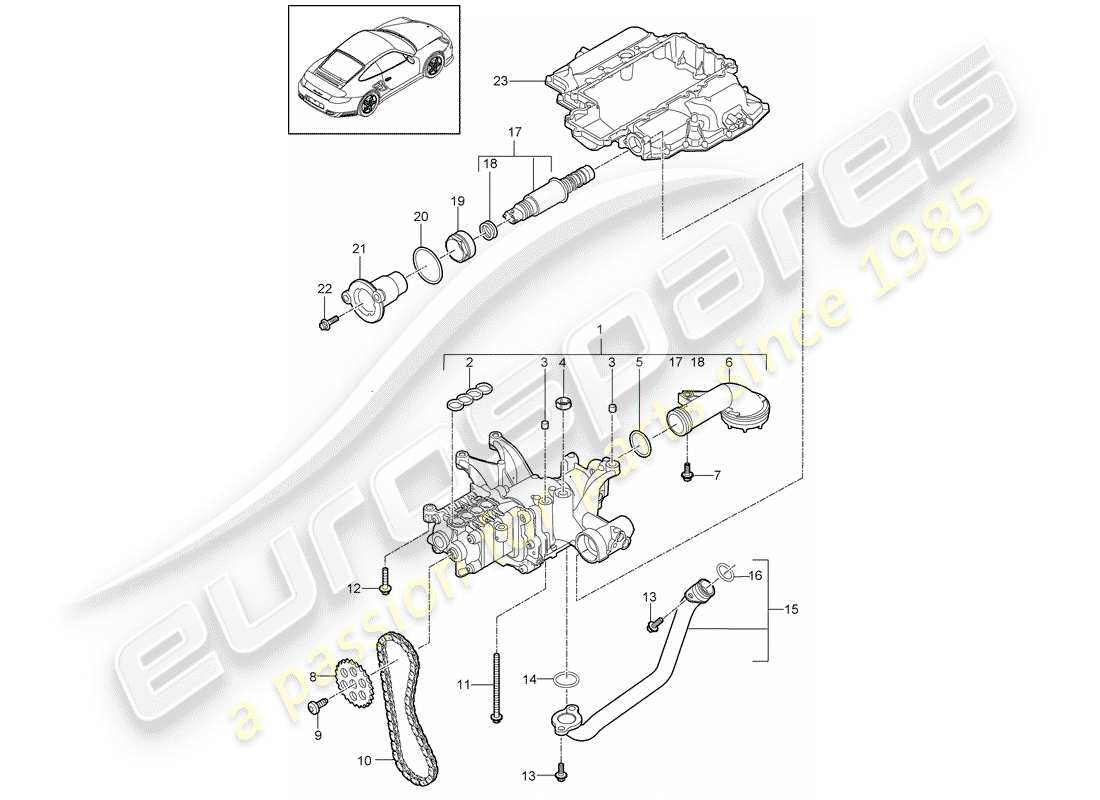 porsche 2013 (997-2 turbo / gt2 rs) oil pump parts diagram