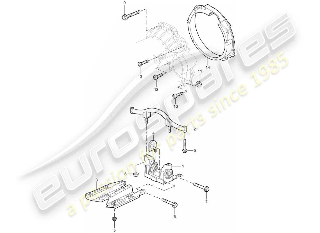porsche 2000 (996) tiptronic - - transmission securing parts - and - intermediate flange - d - mj 2002>> part diagram