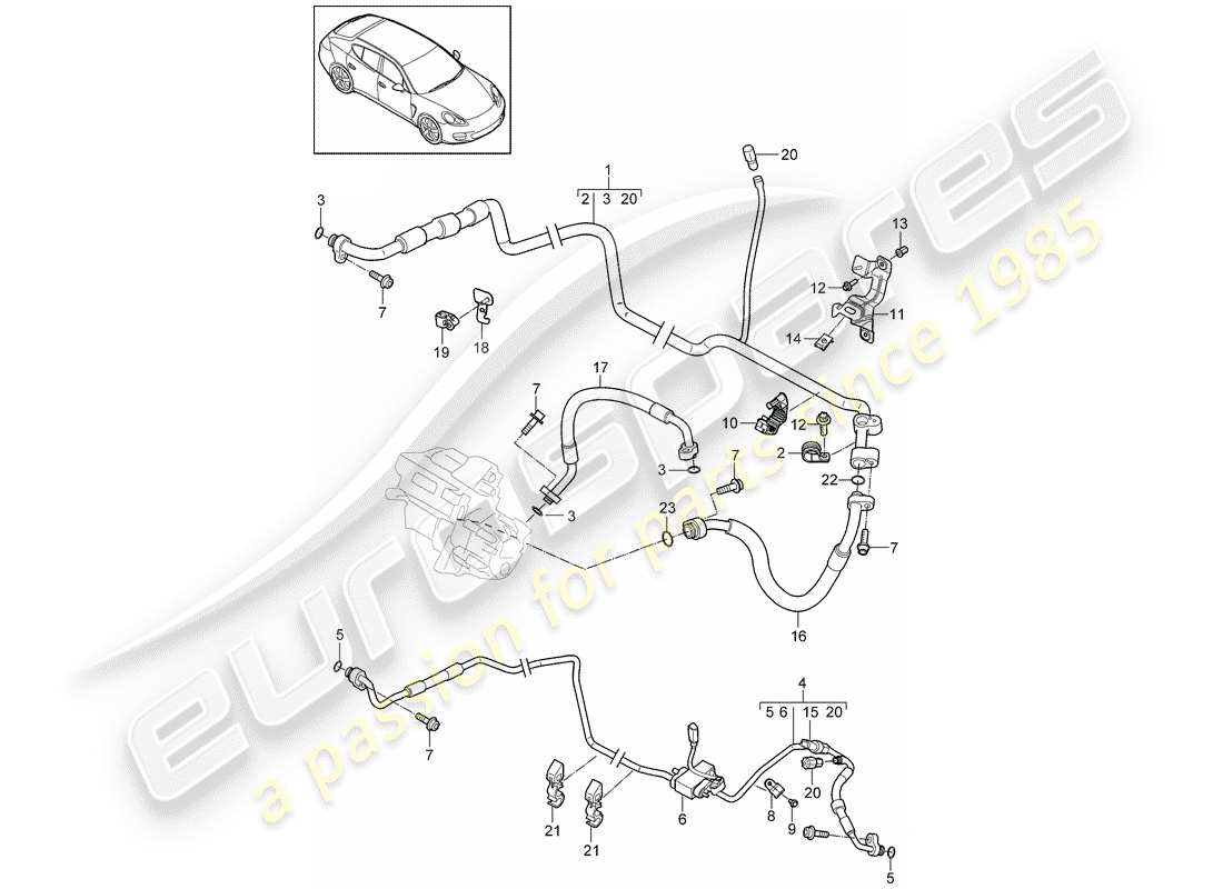 porsche 2015 (panamera 970) hybrid part diagram