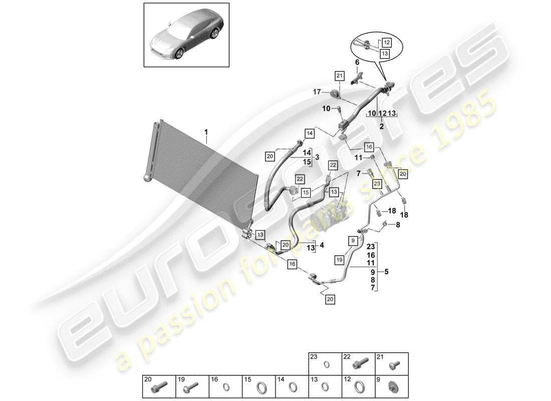 porsche 2017 (panamera 971-1) refrigerant circuit part diagram